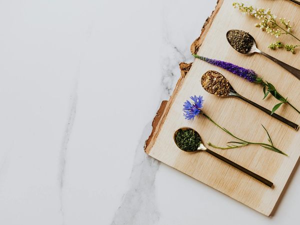 Selection of herbs for daily male wellness routine